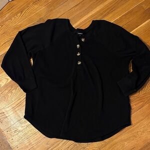 Torrid Black Button Crew Neck